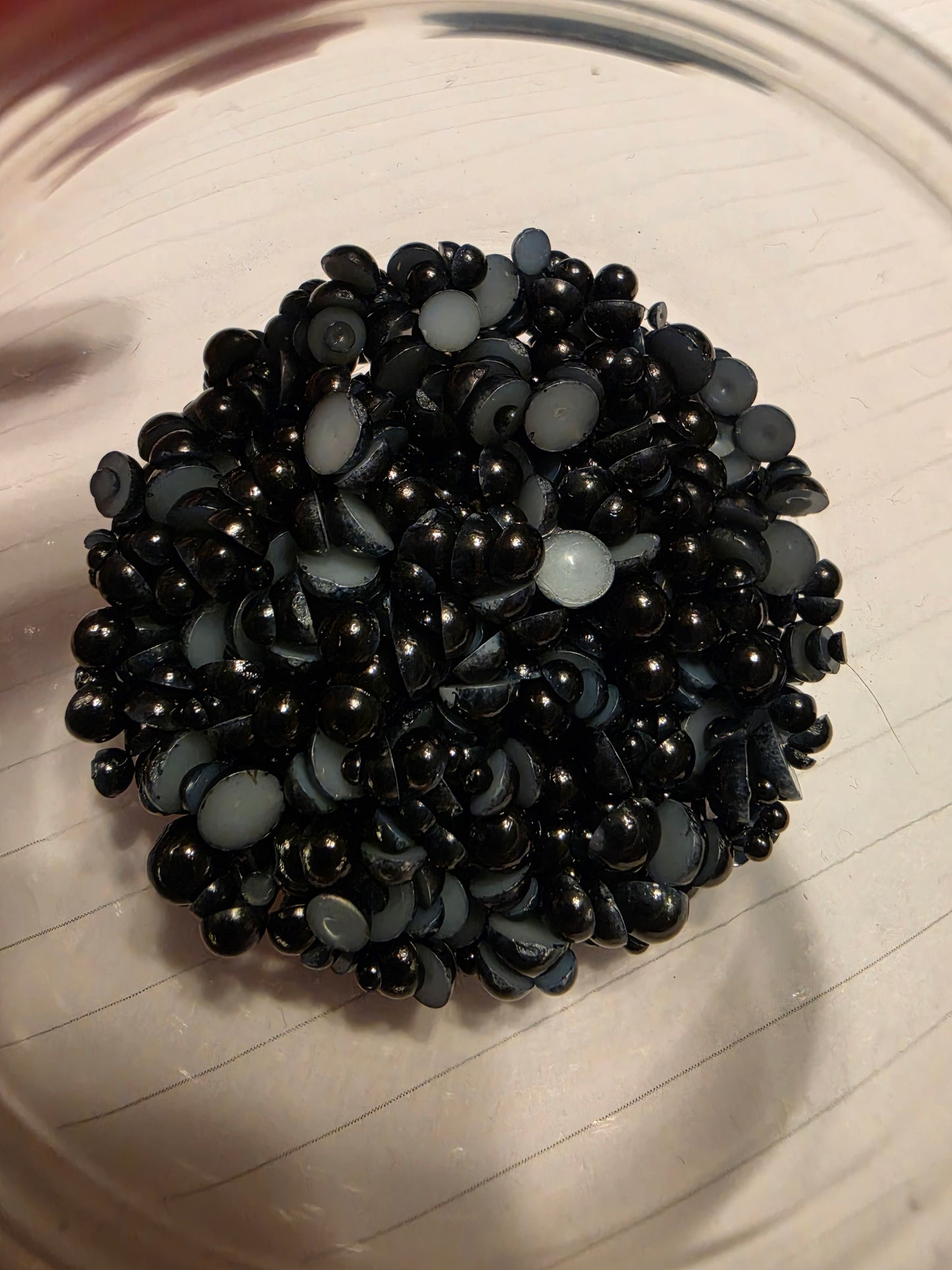 Obsidian Domed Flatback Pearls