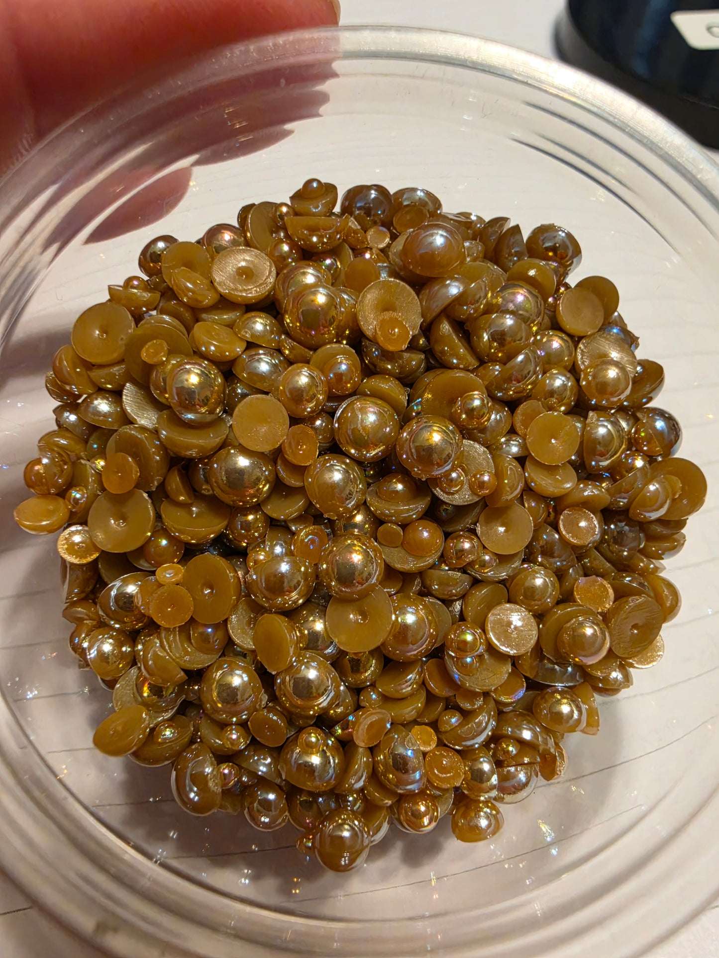 Chocolate Domed Flatback Pearls