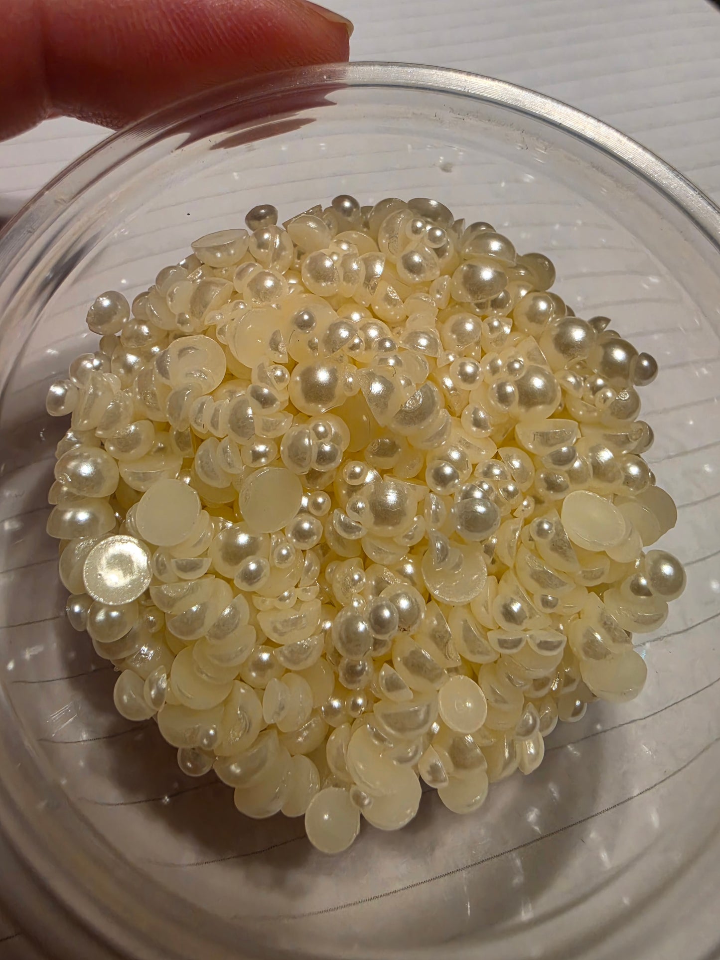 Cream Domed Flatback Pearls