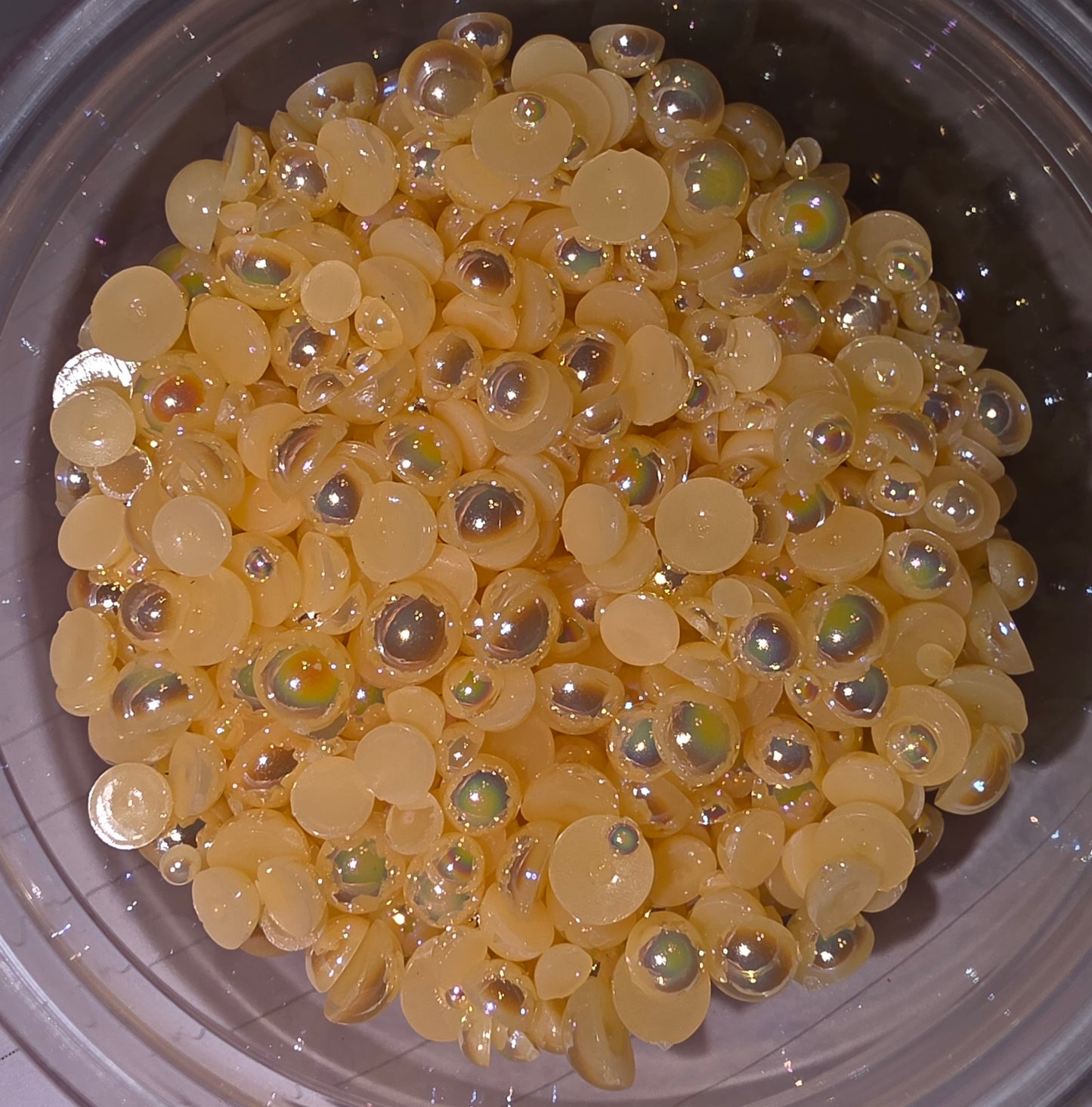 Peach Domed Flatback Pearls