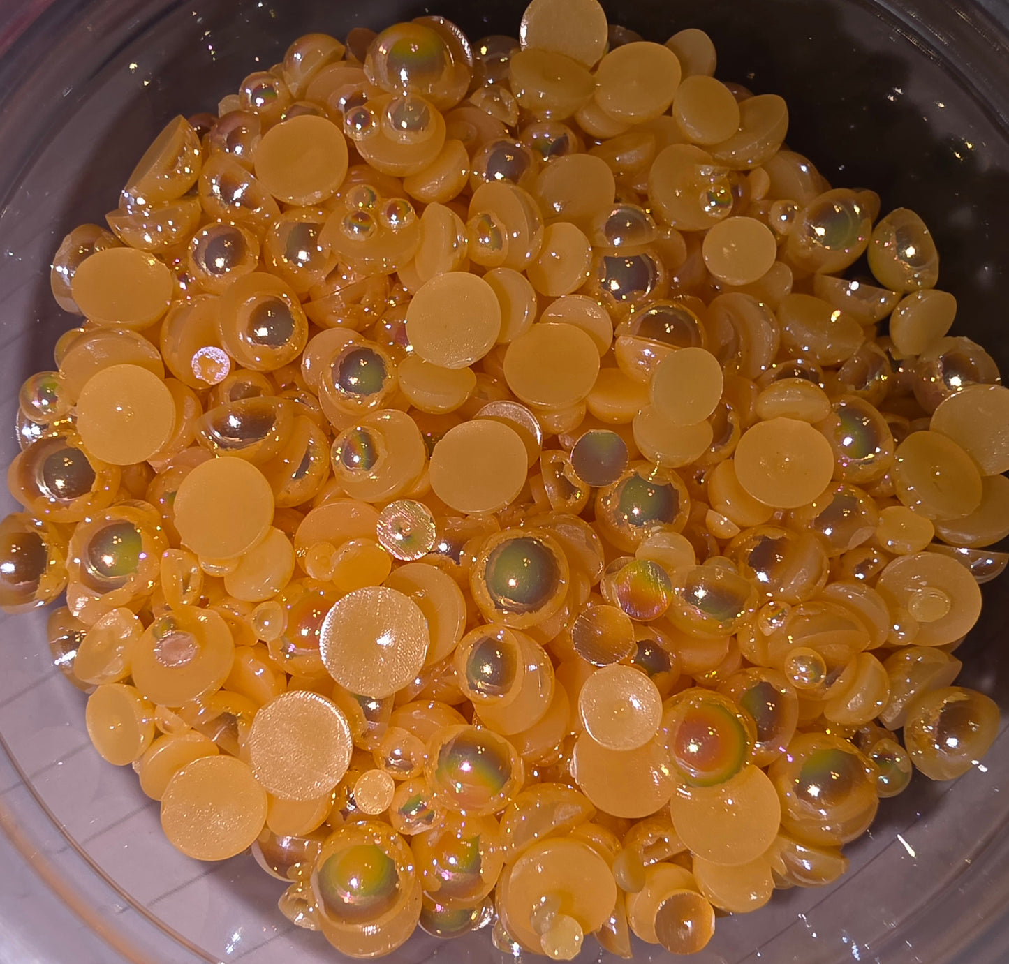 Tangerine Domed Flatback Pearls
