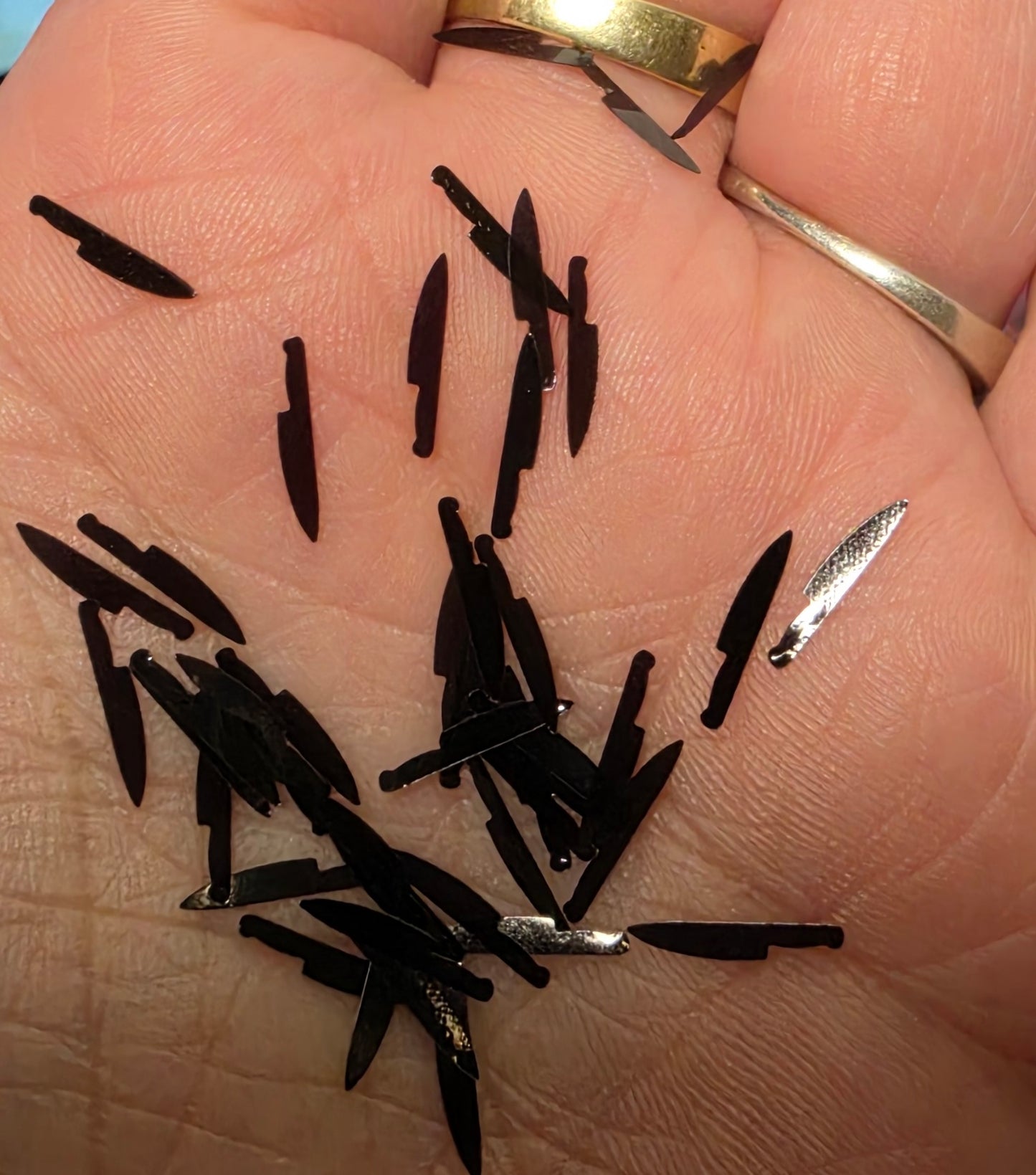 Black Knife Shaped Glitter