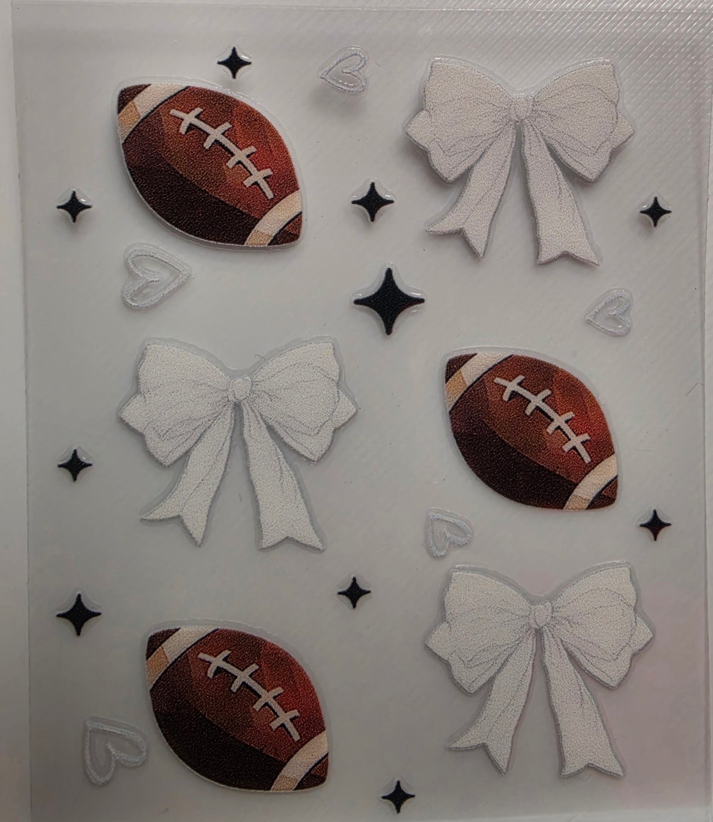 B40-Football Bow Spray Bottle Decal