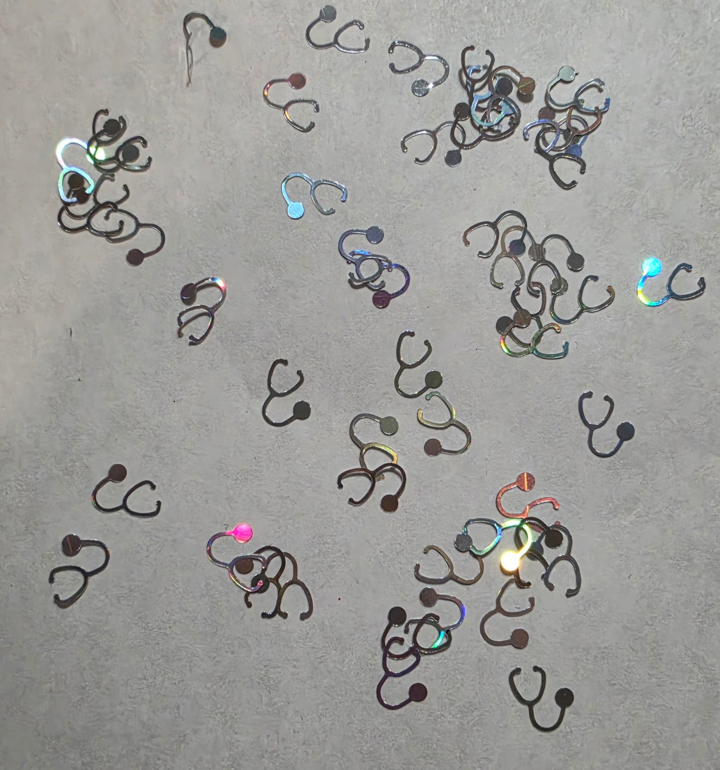 Stethoscope Silver Shaped Glitter