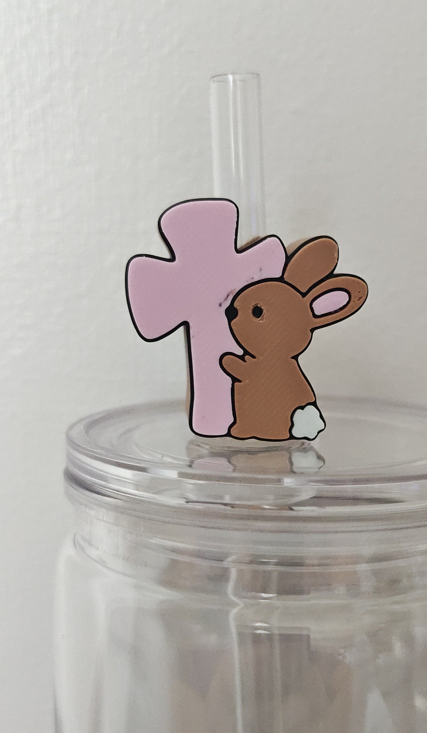 Bunny Cross Straw Topper