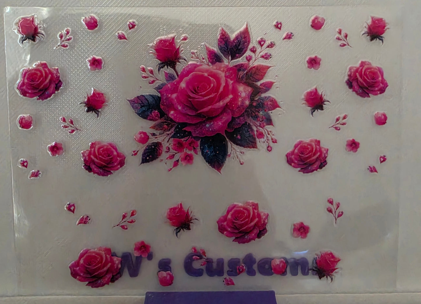 D14- Pink Rose Stanly Keychain Decal