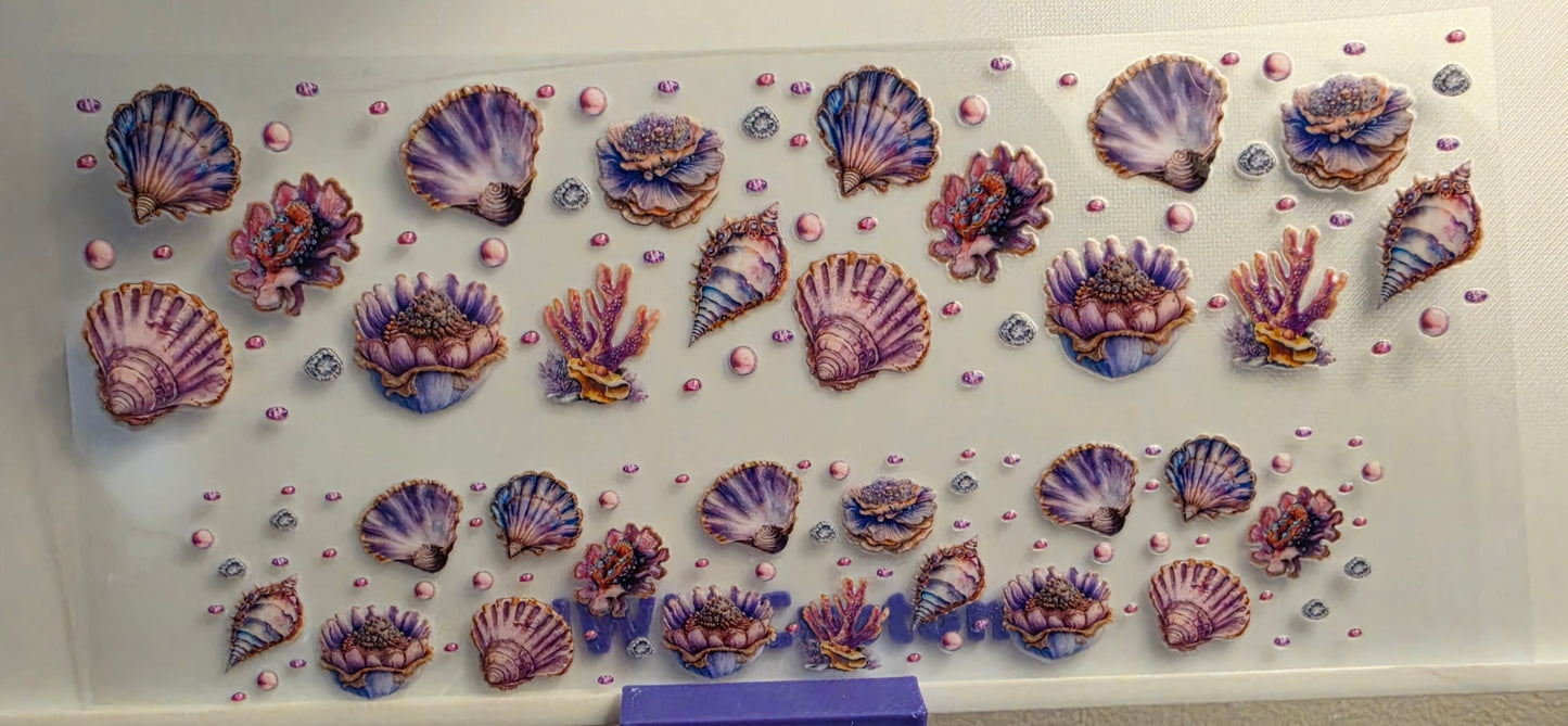 E4-Seashell (purple) Shotglass Decal