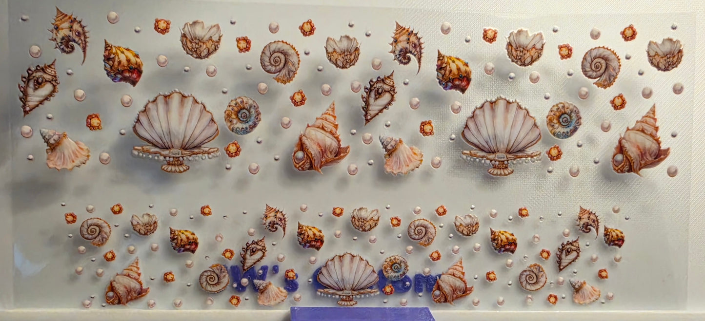 E13- Seashell (Gold) Shotglass Decal