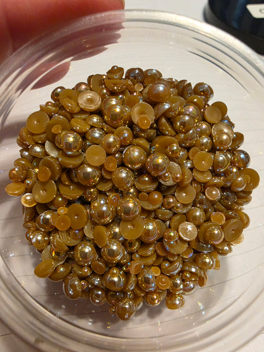 Chocolate Domed Flatback Pearls