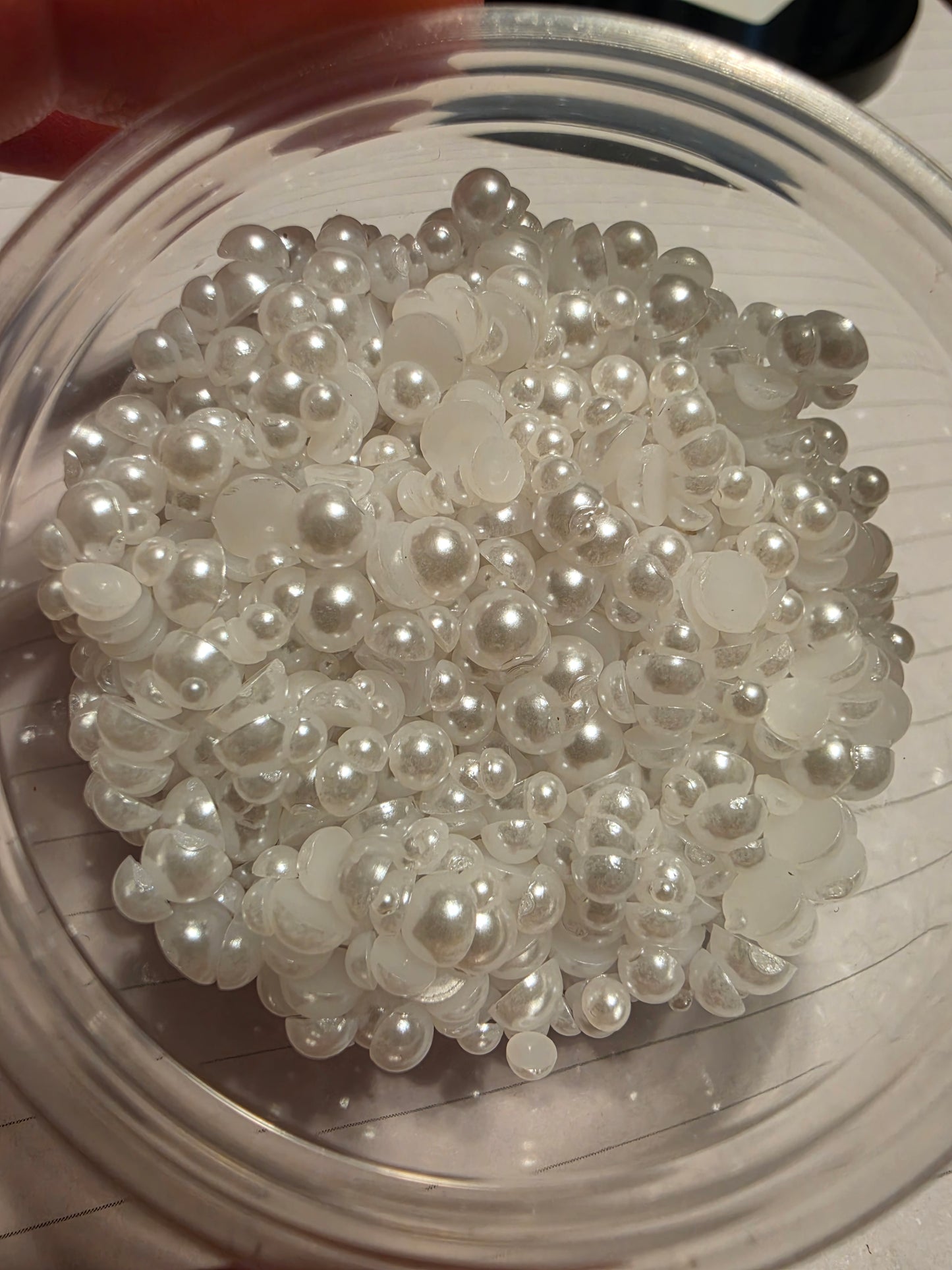 Snow Domed Flatback Pearls