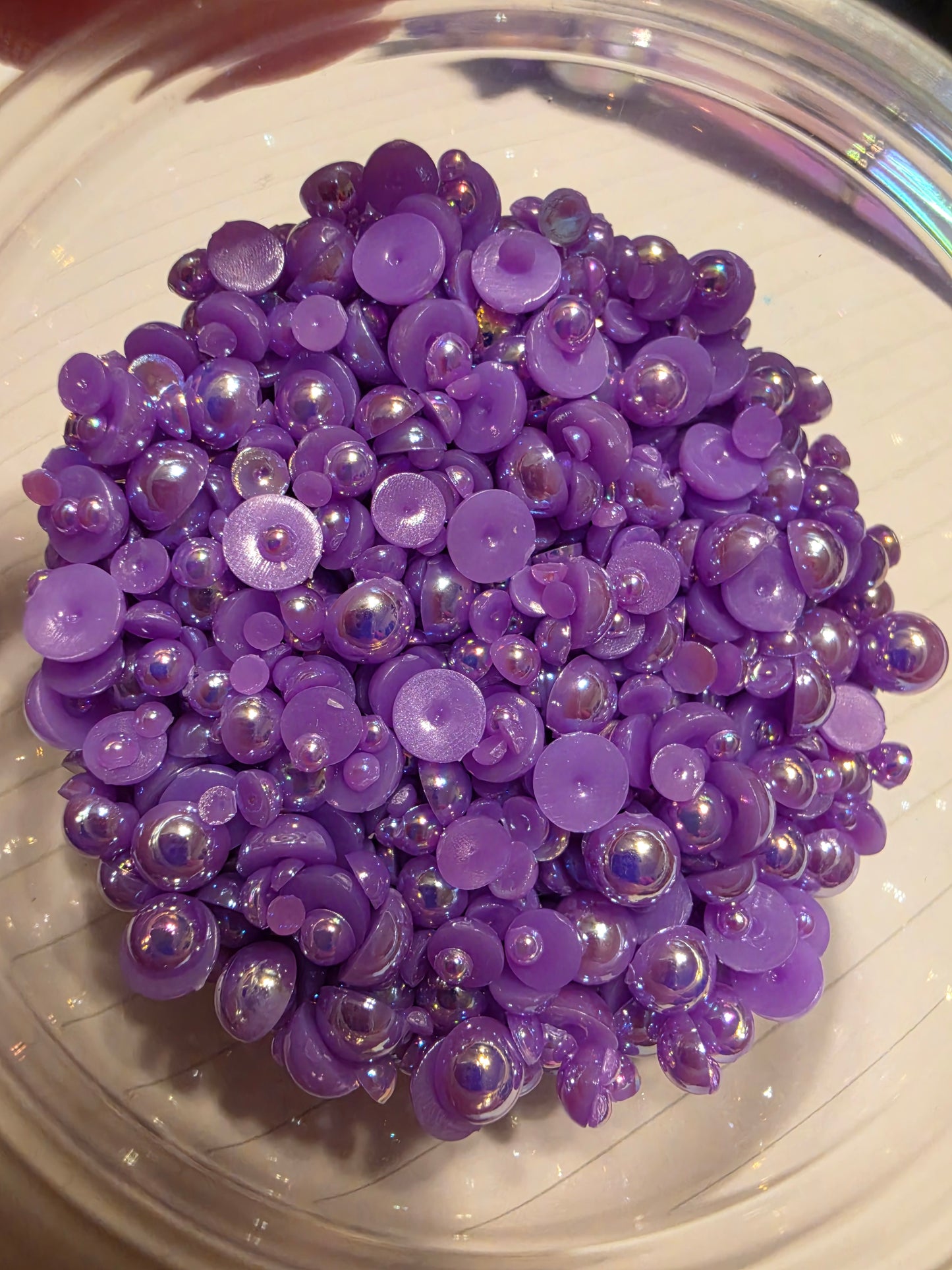 Lavender Domed Flatback Pearls