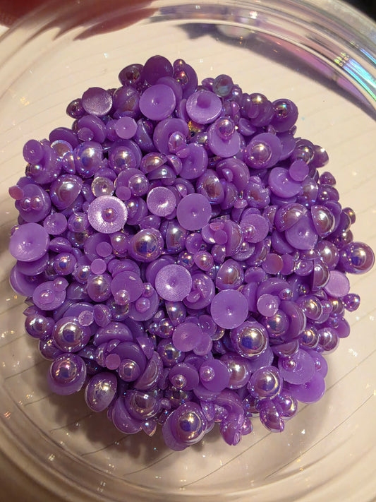Lavender Domed Flatback Pearls