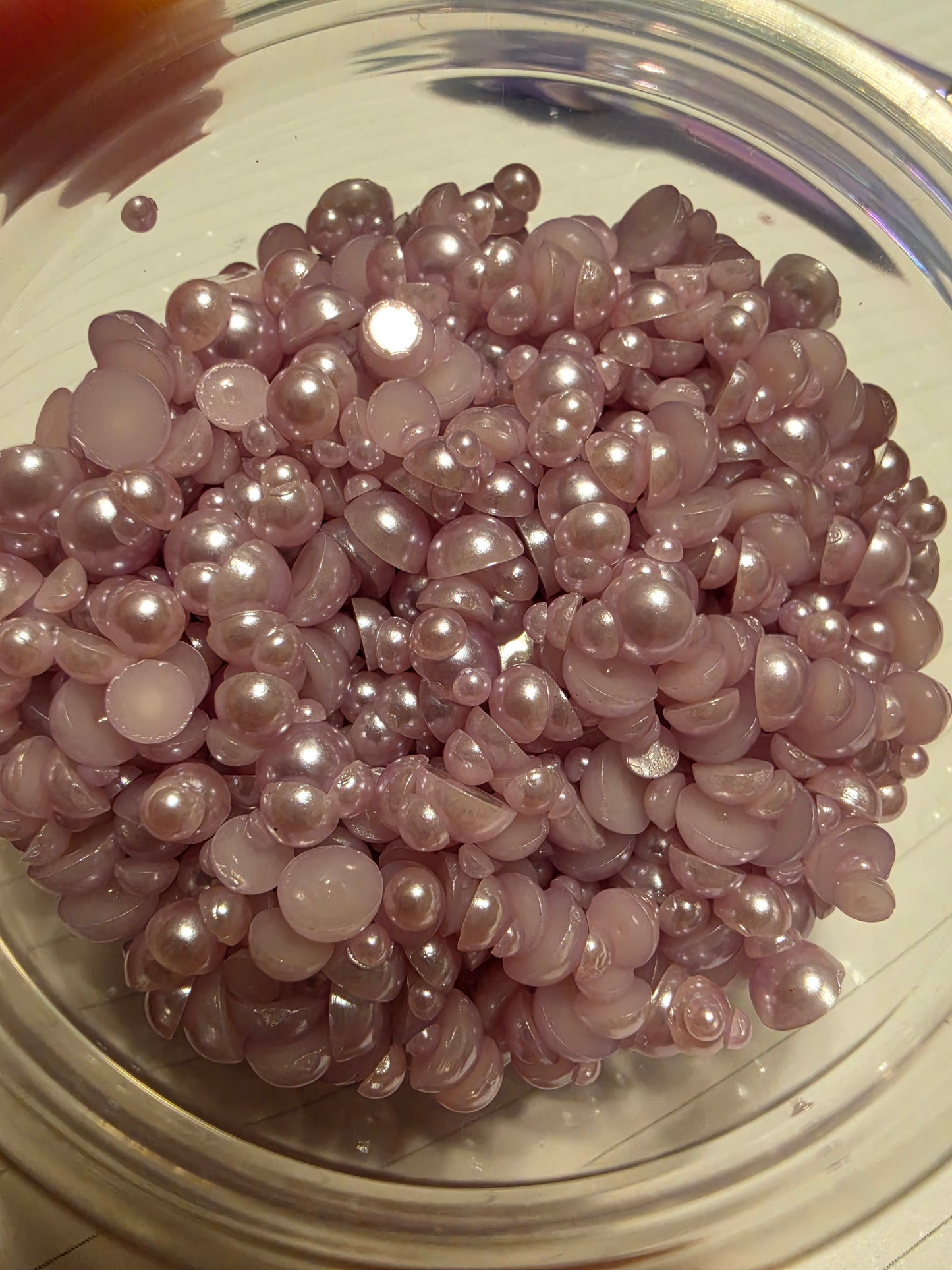 Lilac Domed Flatback Pearls