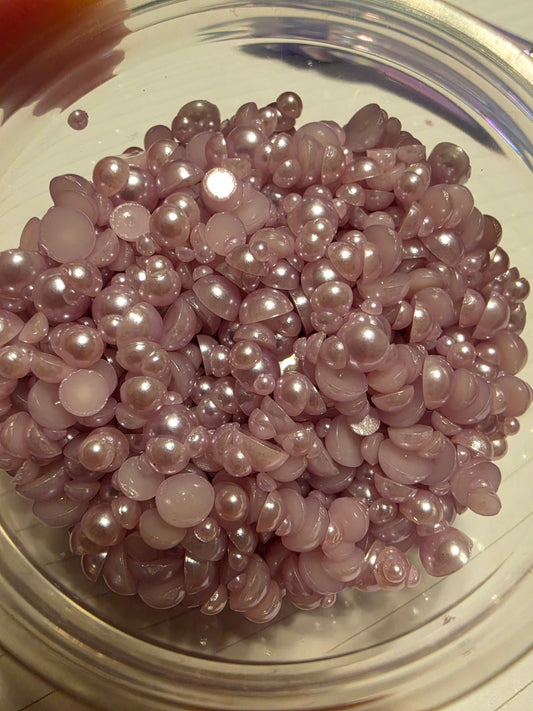 Lilac Domed Flatback Pearls