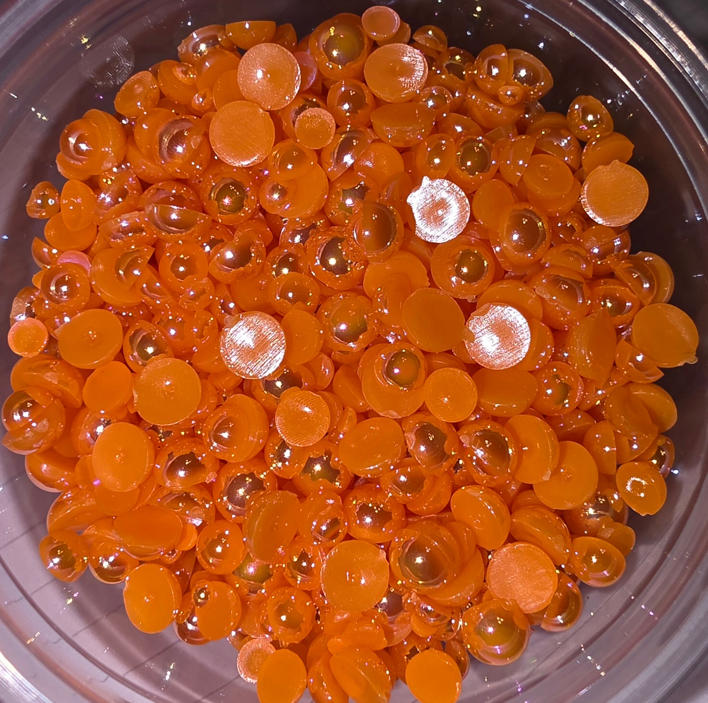 Pumpkin Domed Flatback Pearls