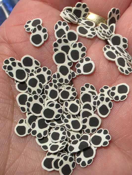 Black Paw Print Polymer Clay