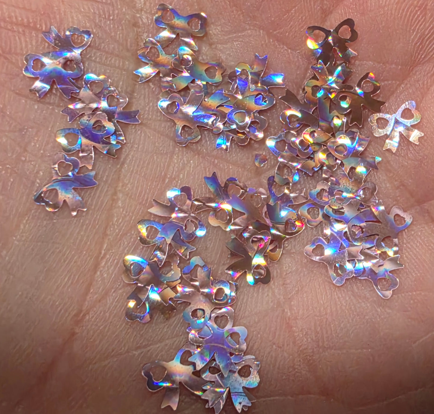 Pink Hollow Bow Shaped Glitter