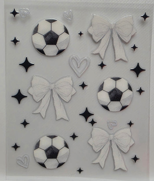 B41-Soccer Bow Spray Bottle Decal