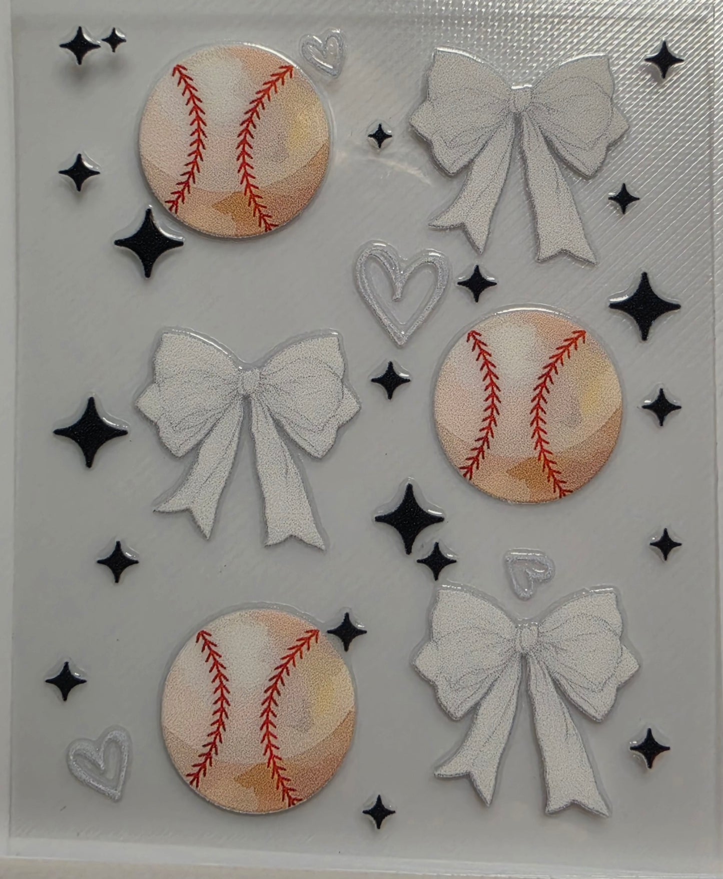 B42-Baseball Bow Spray Bottle Decal