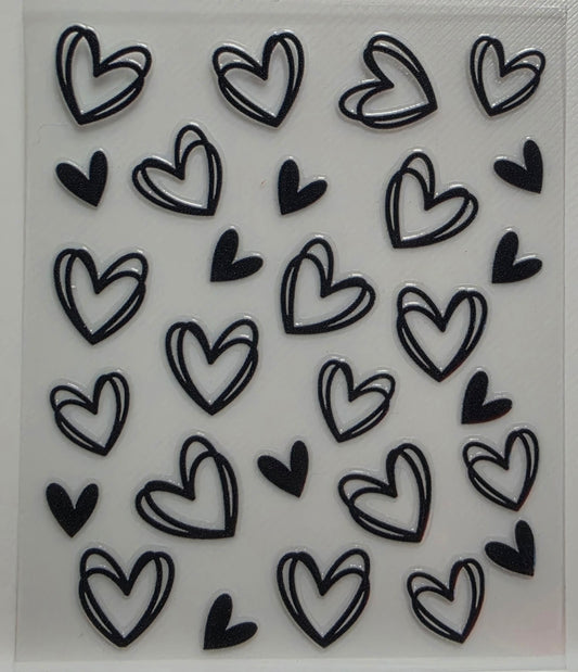 B44-Black Hearts Spray Bottle Decal