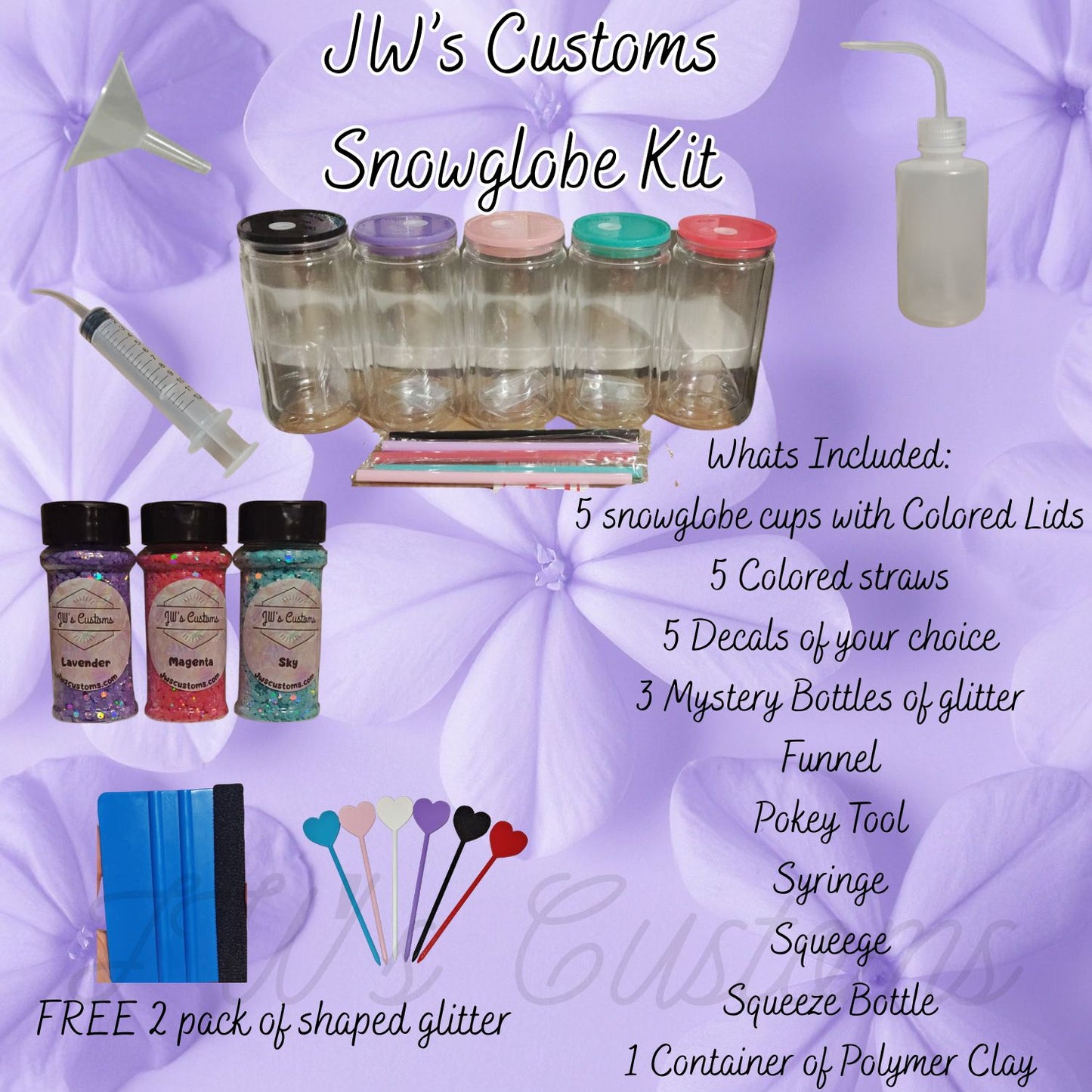 16oz Colored Snow globe Kit