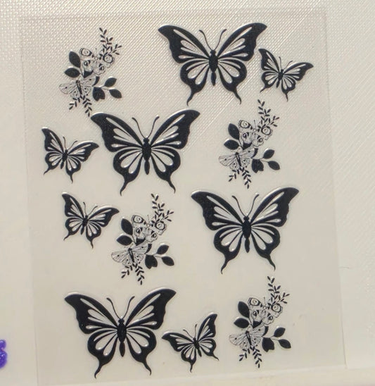 B9-Black Butterfly Spray Bottle Decal