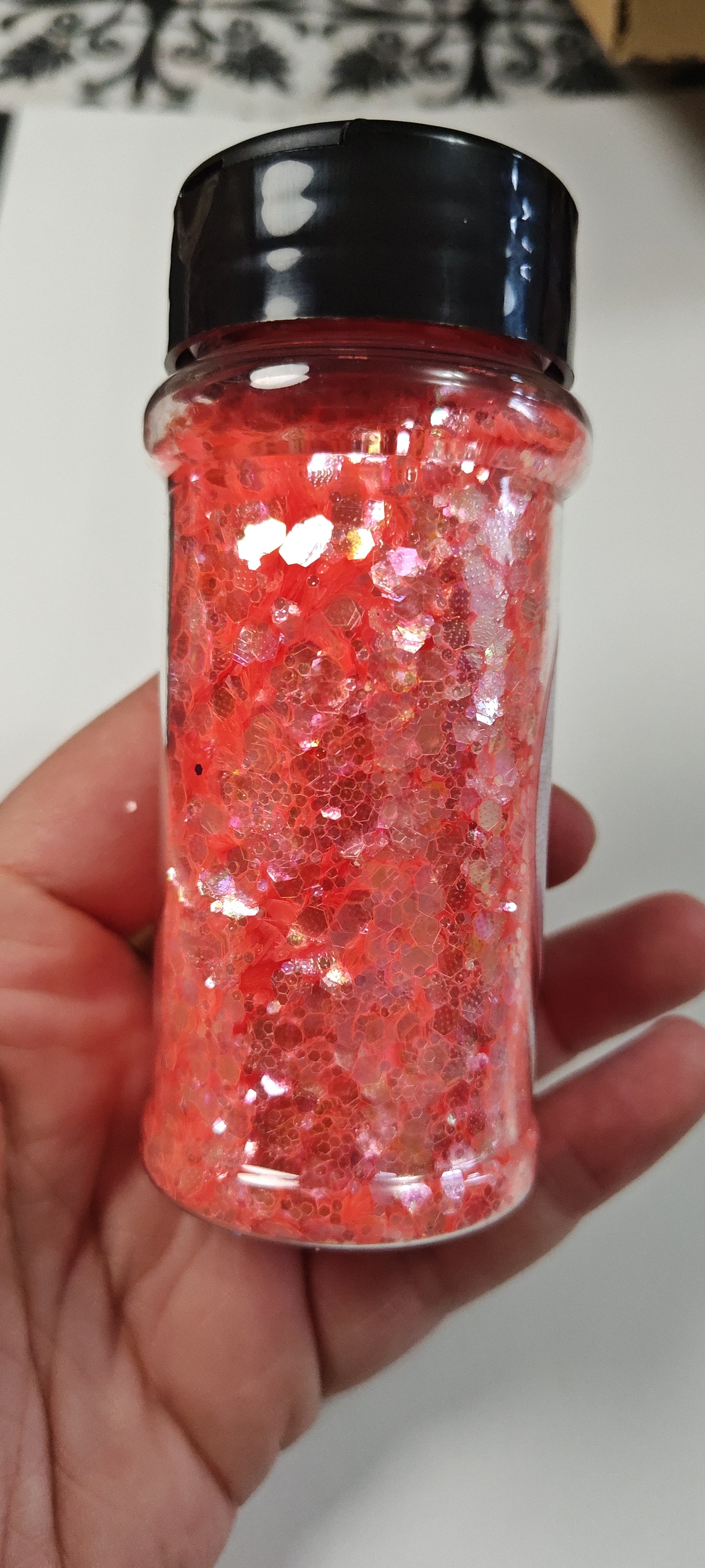 Orange diamond Embossed Glitter