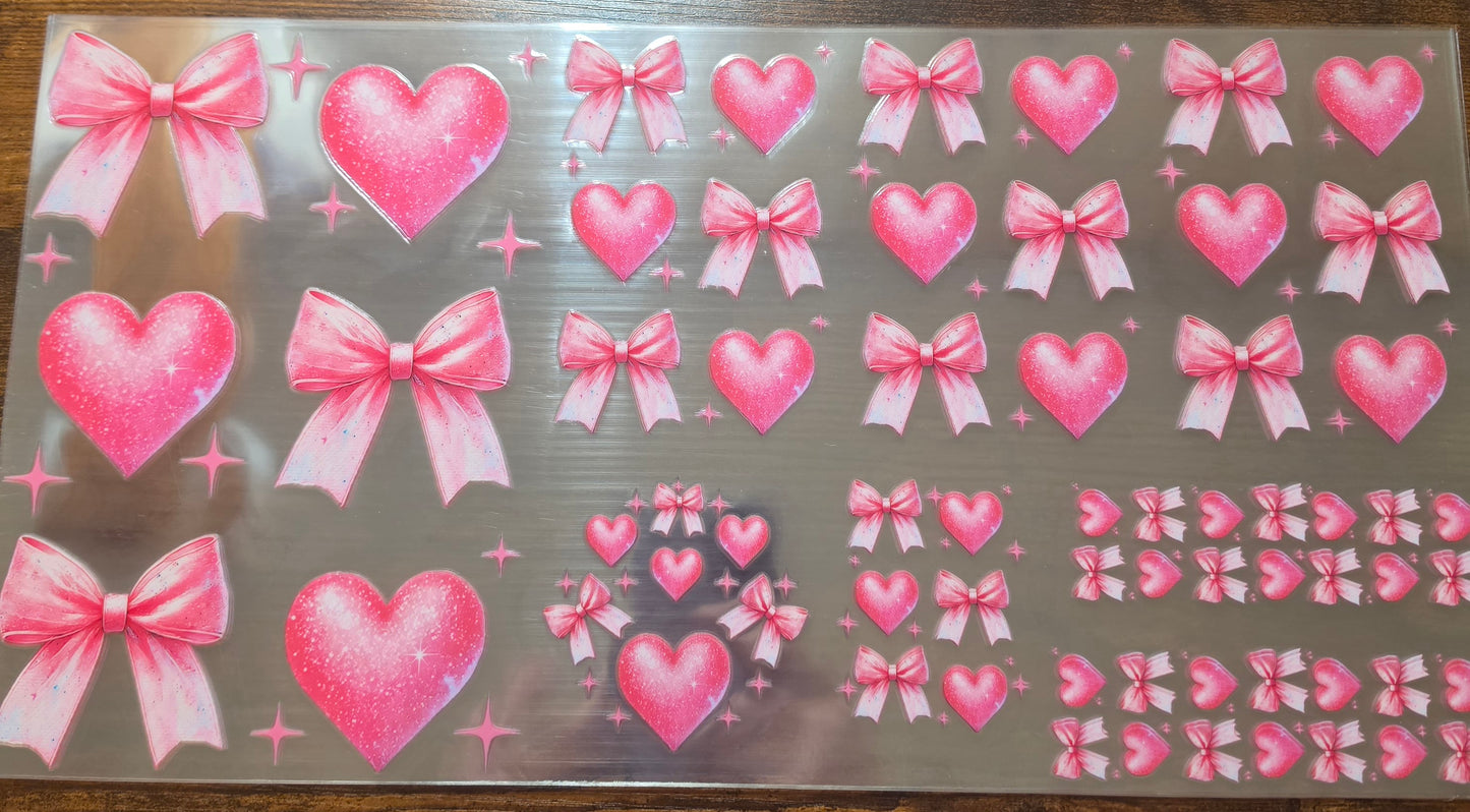 C41- Pink heart/bow 6pc set