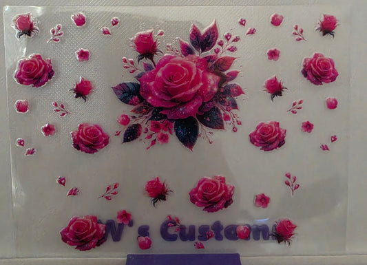 D14- Pink Rose Stanly Keychain Decal