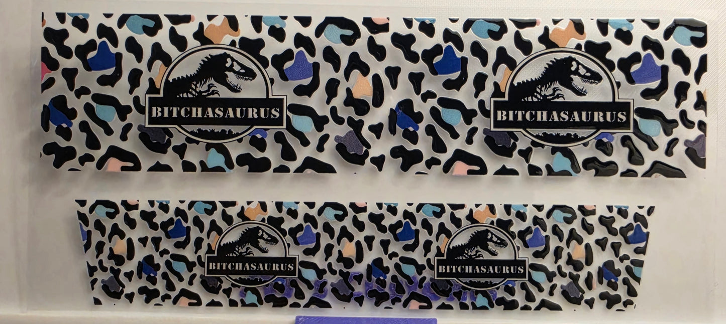 E66- Bitchasaurus Shotglass Decal
