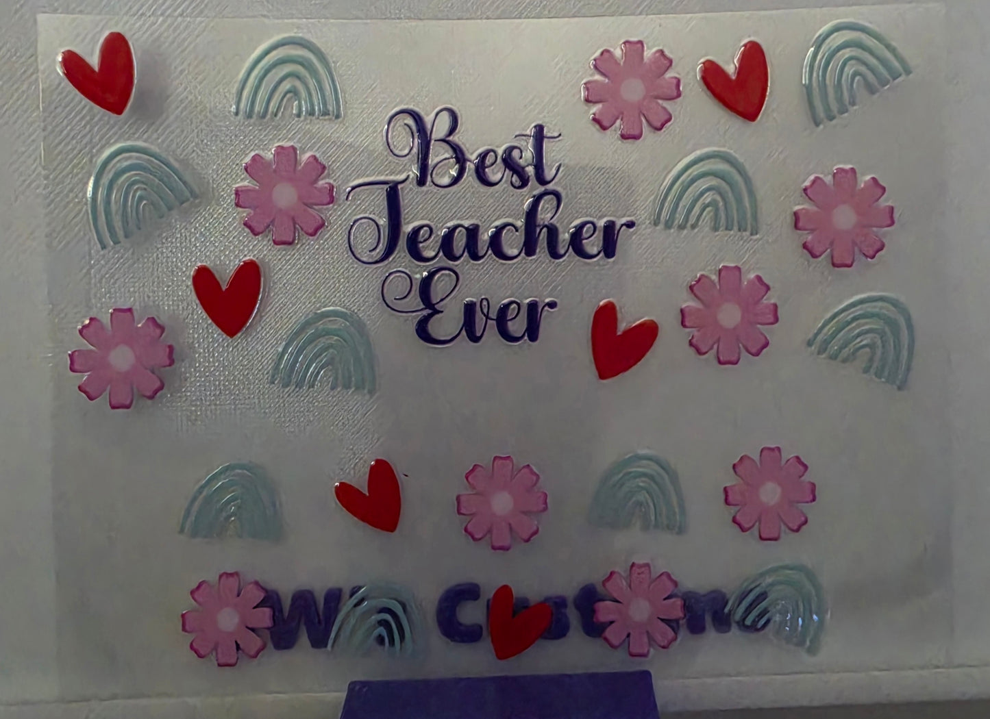 D33- Best Teacher Ever Stanly Keychain Decal