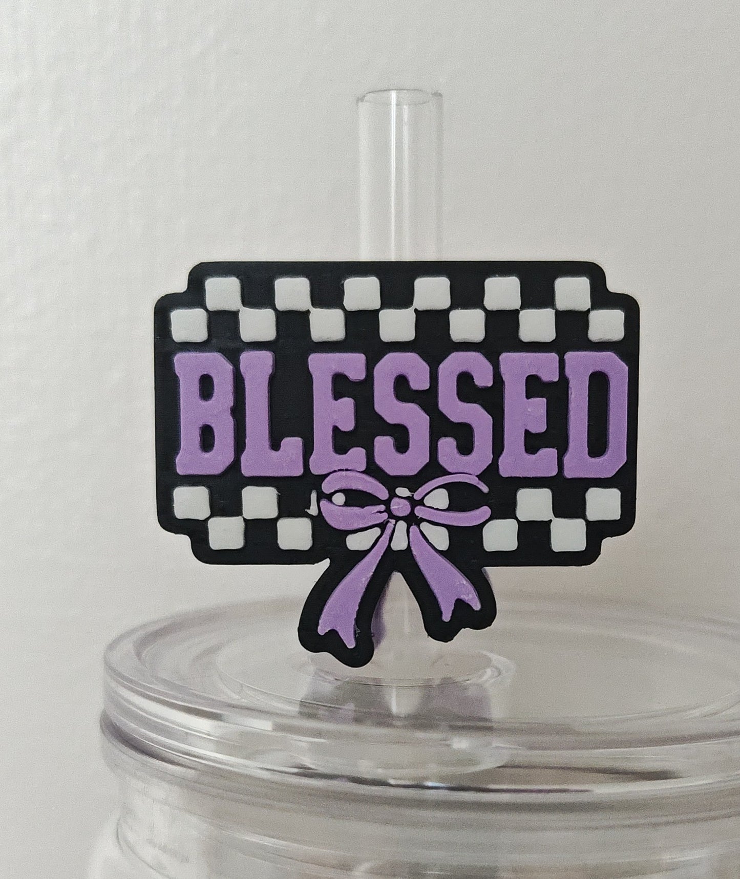 Purple Blessed Straw Topper