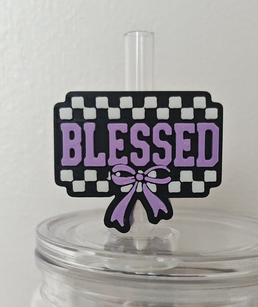 Purple Blessed Straw Topper
