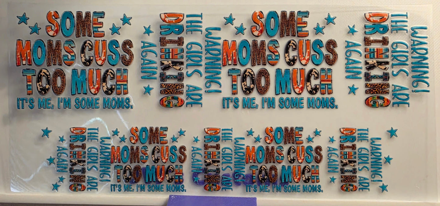 E21- Mom Cuss Shotglass Decal