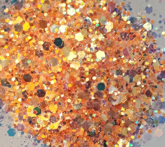 Orange Burst Glow Glitter