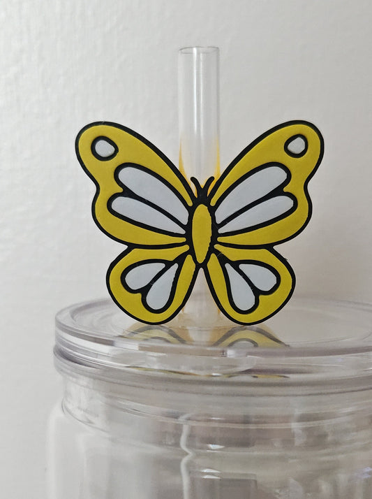Yellow Butterfly Straw Topper