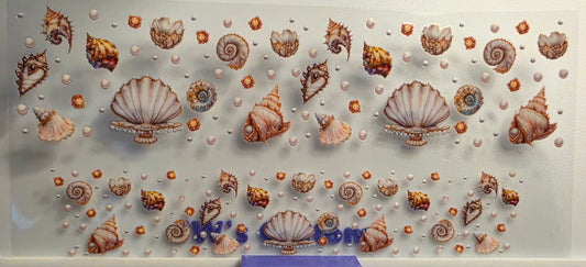 E13- Seashell (Gold) Shotglass Decal