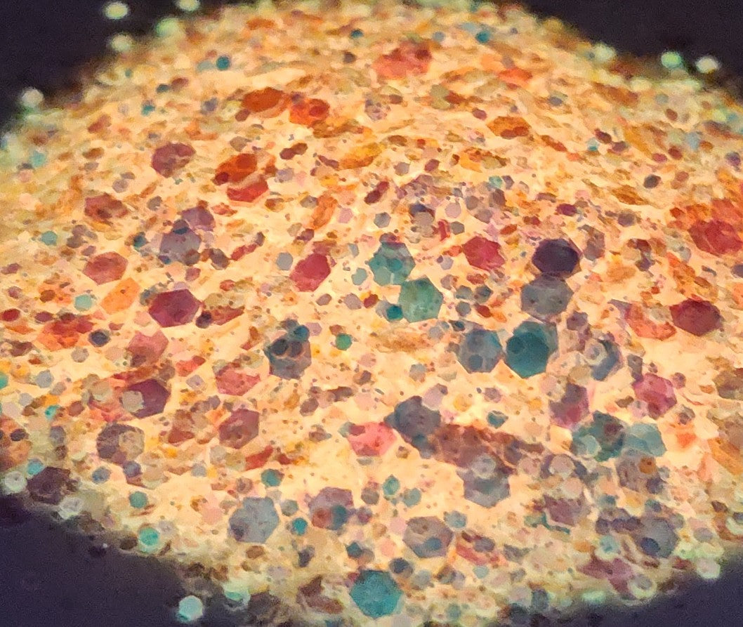 Orange Burst Glow Glitter