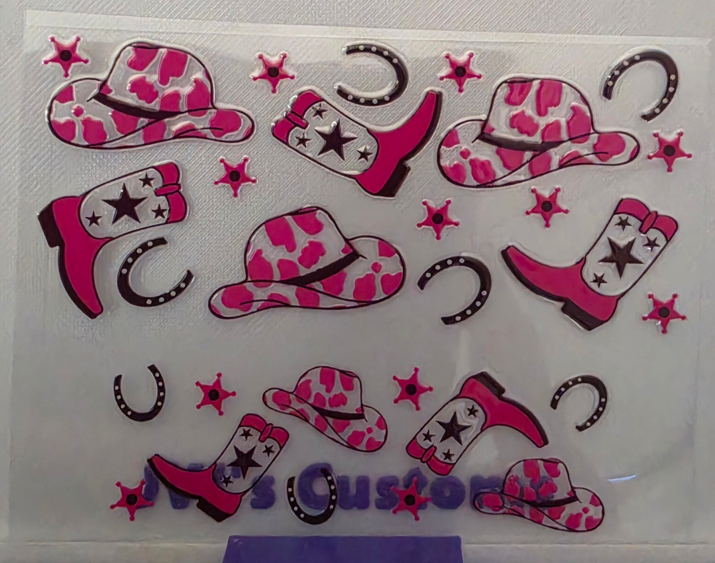 D5-Pink Cowgirl Stanly Keychain Decal