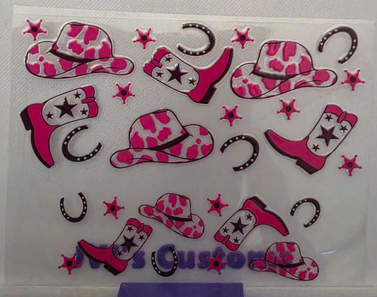 D5-Pink Cowgirl Stanly Keychain Decal