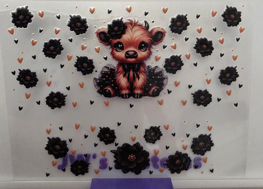D37-Black Cow Stanly Keychain Decal