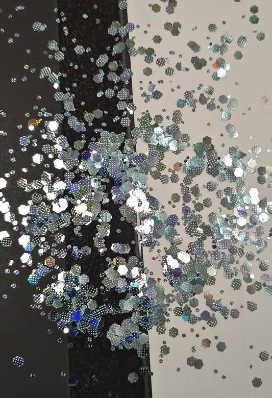 Blue Diamond Embossed Glitter