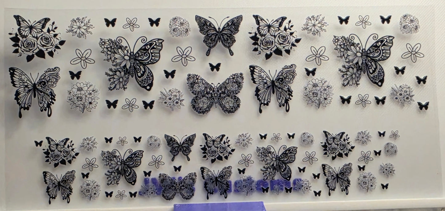 E46- Black Butterfly Shotglass Decal