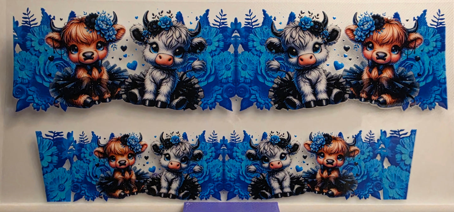 E65- Blue Cow Shotglass Decal