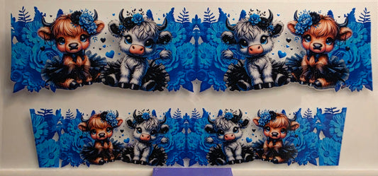 E65- Blue Cow Shotglass Decal