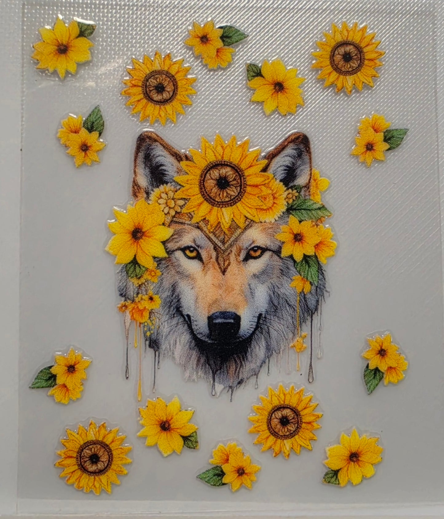 B11- Sunflower Wolf Spray Bottle Decal